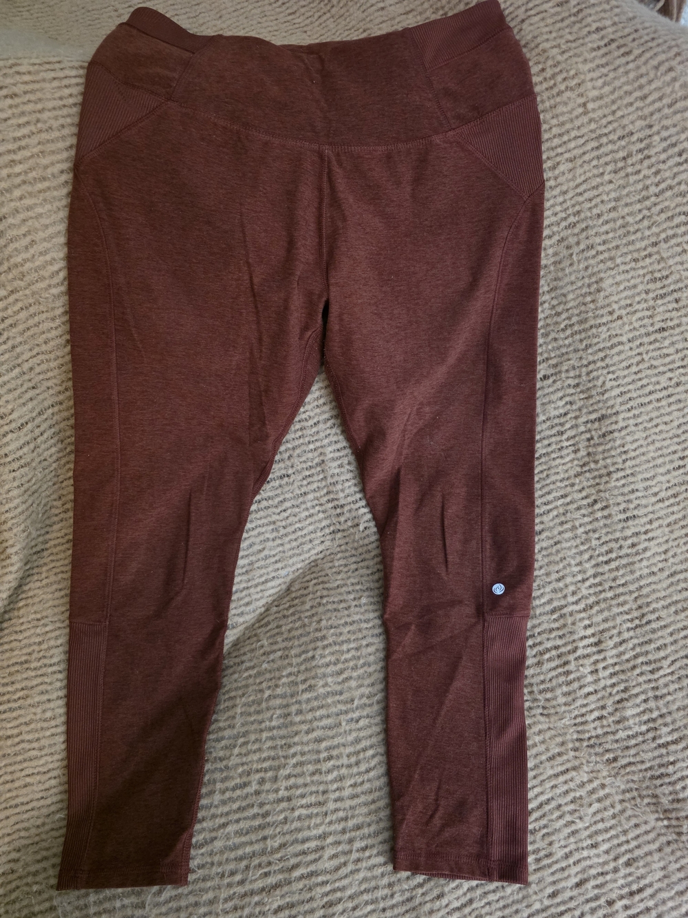 apana Dark, Burnt, Honey, Brown/Red Leggings- Mixed Texture